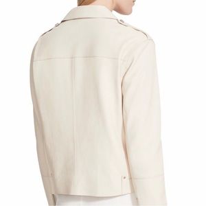 Lafayette 148 White leather jacket XL